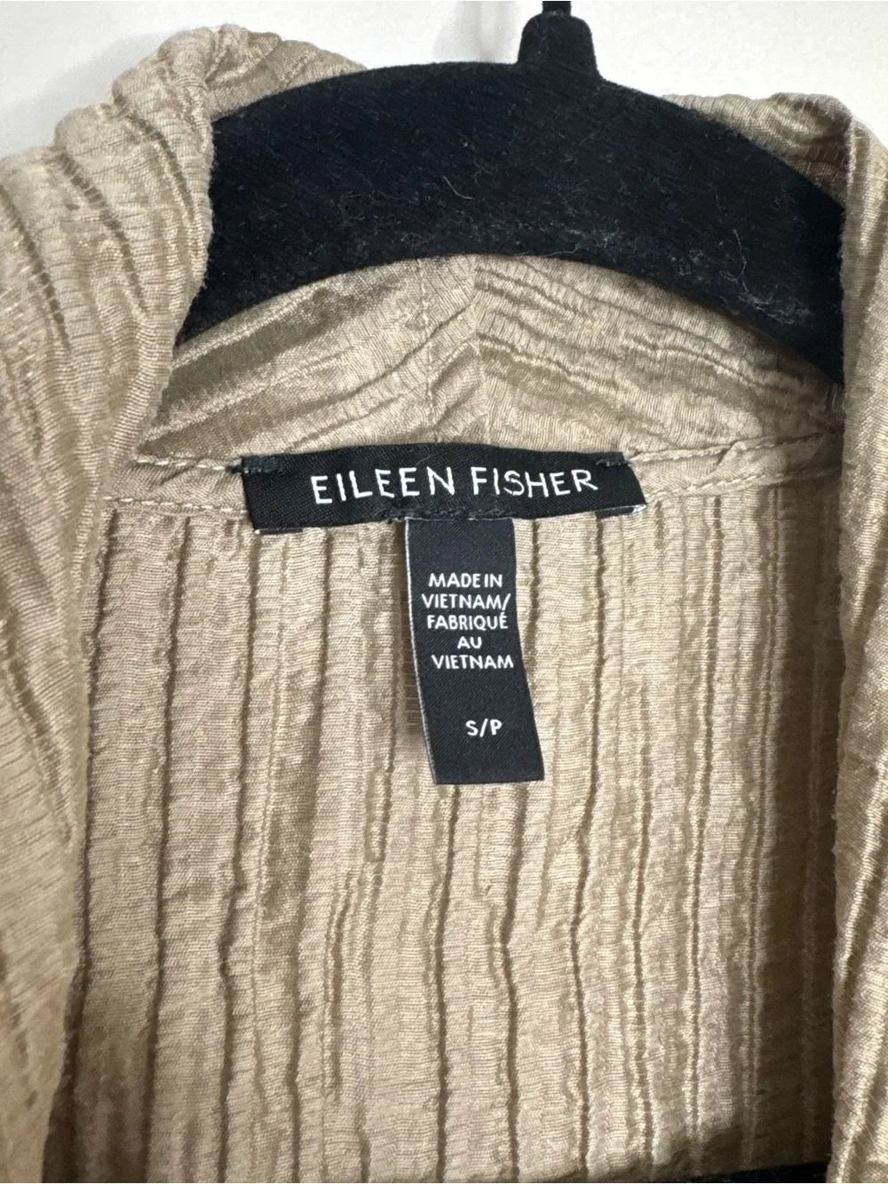 Eileen Fisher‎ Tencel Crinkle Metallic Open Front Lightweight Cardigan Jacket S